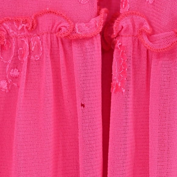 Vintage Y2k WHIZ Pink Midi Skirt Barbiecore Sequin Paisley Ruffle Womens Size L - Picture 9 of 9